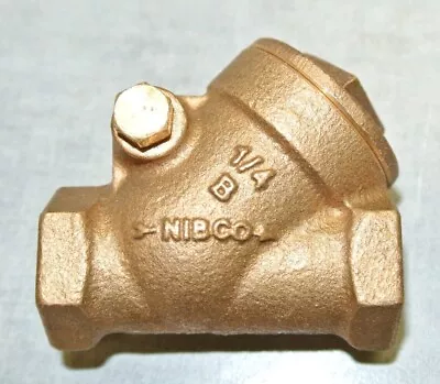 Nibco 1/4  Bronze Y-Pattern Check Valve FNPT X FNPT 150 SWP 300 CWP • $29.99