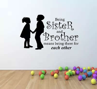 £15.99 • Buy Sister And Brother Poem, Family Quote - Vinyl Wall Art Sticker (kds31)