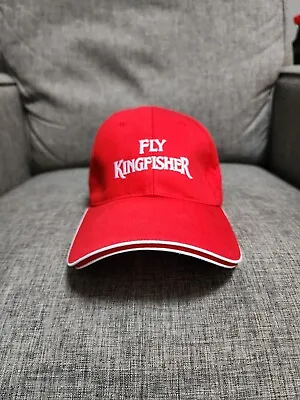 Vintage Fly Kingfisher Indian Defunct Airline Employee Promo Hat Cap Pilot Nwot • $24.99