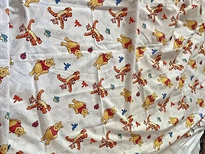 Disney Winnie The Pooh & Tigger Twin Flat Sheet Bedding  1990s Cutter Vintage • $18.04