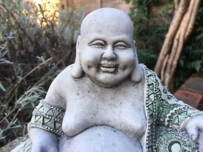 Smiling Buddha Hotai Garden Ornament - Hand Cast - Stone • £20