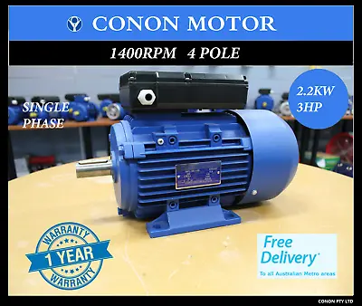  2.2kw 3HP  1400rpm 24mm REVERSIBLE CSCR Electrical Motor Single-phase 240v • $317.65