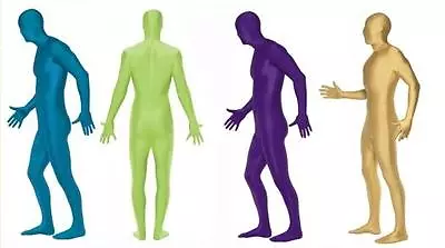 £17.45 • Buy Body Suit Skin Fancy Dress Costume Stag Outfit Red Black Blue Green Orange Gold