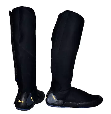 VIBRAM FIVE FINGERS Tall Black Neoprene FUROSHIKI Wrap Boots SMALL EUR 38-39 • $59.99