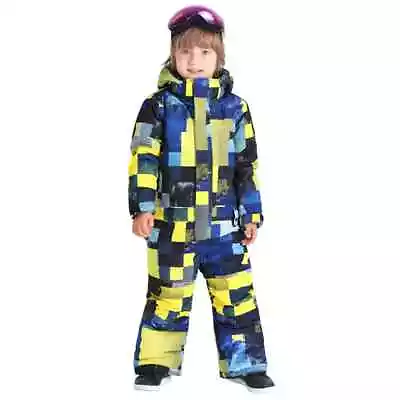 HOTIAN Child's Snowsuit One Piece Ski Suit Waterproof Colorful Size 120 • £44.99