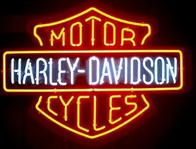 Real Glass Display Neon Signs Motorcycle 19x15 • $122