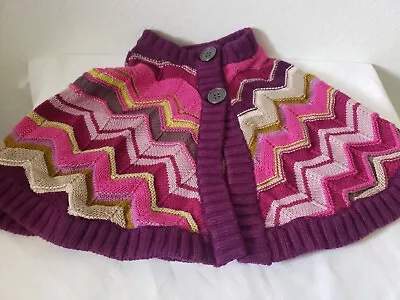 MISSONI For Target Girls Knit Shawl Cape Poncho Sweater Size XL 4T-5T Purple • $11.98