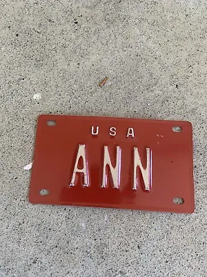  Ann   Old School 80’s Bicycle License Plate-Bmx Muscle Road Bike Cruiser • $17.47