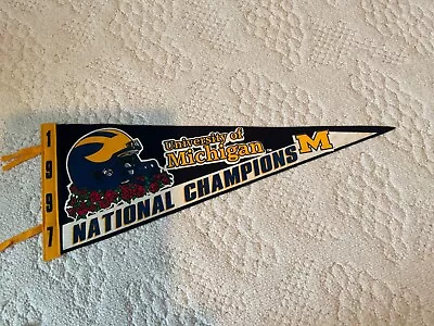 1997 University Michigan National Champions Football Wool Pennant Rare! • $195