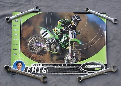 Jeff Emig Signed Vintage Motocross Kawasaki Supercross Mx Fox Racing Jt Dg Fmf • $39