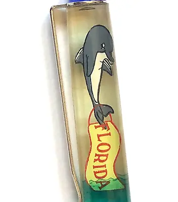 Florida Floaty Pen Moving Dolphin Banner Ocean Double Sided Vintage • $23.99
