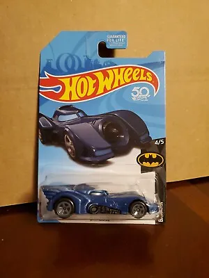 Hot Wheels 2018 50th Anniversary Treasure Hunt Batman #4/5 Batmobile Blue • $7.99