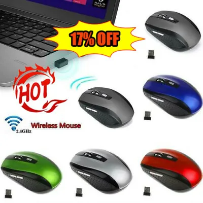 $7.36 • Buy 2.4GHz Cordless Wireless Optical Mouse Mice Laptop PC Computer+USB Receiver