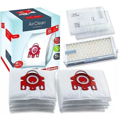 Miele XL-Pack AirClean 3D Efficiency 12 FJM Dustbag 2 Motor Filter 1 HEPA Filter • £28.50