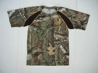 MOSSY OAK Brown/Orange Polyester REALTREE CAMO T-SHIRT Hunting Gym Kid YOUTH XXL • $13.79