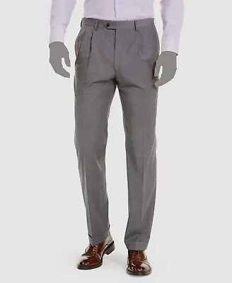 Ralph Lauren Men's Gray Classic Fit Pleated Dress Trousers Pants 40W 30L $140 • $23.80