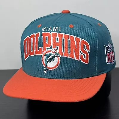 Miami Dolphins Hat Cap Snapback Mitchell & Ness 100% Wool NFL Retro Logo • $19.99