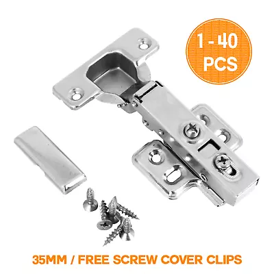 £33.95 • Buy STRONG METAL FULL OVERLAY 35mm SOFT CLOSE HINGES KITCHEN CABINET CUPBOARD DOOR