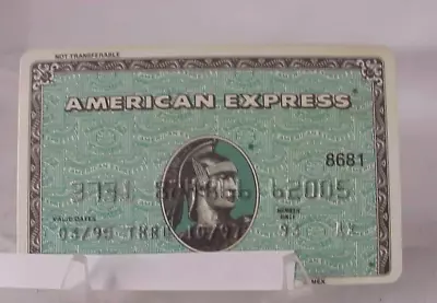 AMERICAN EXPRESS Credit Card Green Expired In 1995 ~ Vintage • $24.95