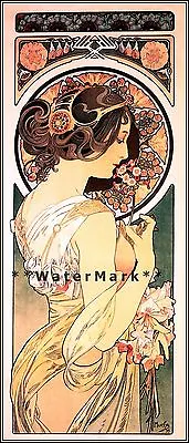 Primrose 1809 Mucha Vintage Poster Print Retro Style Classic Art Nouveau Lady • $21.58