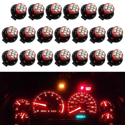 20X Red T10 168 194 LED Dash Gauge Cluster Lights Bulbs Lamp W/ 1/2  Lock Socket • $12.98