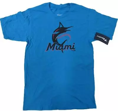 New Miami Marlins Mens Sizes S-M-L-XL-2XL-3XL-4XL-5XL Blue Shirt • $13.43