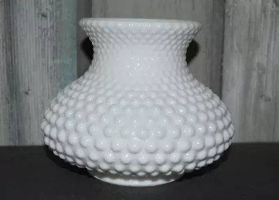 1 Vintage White Milk Glass Hobnail Hurricane Lamp Shade 5 H Fitter 3 1/4  • $24