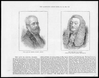 £11 • Buy 1881 Antique Print - PEOPLE SAMUEL PALMER Artist Sir WILLIAM JAMES Judge (97)