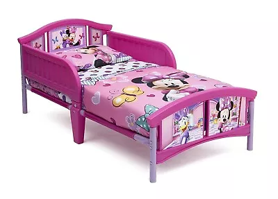 Toddler Girls Bed Disney Minnie Mouse Plastic Kids Pink Bed Frame Side Rails New • $50.95