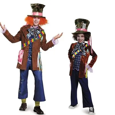 Kids Alice In Wonderland Cosplay Johnny Depp As Mad Hatter Costume Adult Outfit  • $14.56
