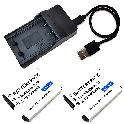 Battery / USB Charger For Nikon Coolpix A1000 A900 AW100 AW100s AW110 EN-EL12 • $19.98