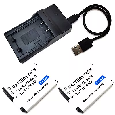 Battery / USB Charger For Nikon Coolpix S9100 S9200 S9300 S9400 S9500 EN-EL12 • $19.98