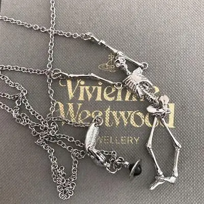 Vivienne Westwood Necklace Skull Skeleton Silver NO BOX [E0089 • $119.26