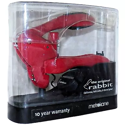 Metrokane Rabbit Candy Apple Red Lever Corkscrew Wine Bottle Opener Foil Cutter • $37.99