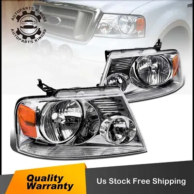 For 04-08 Ford F150 /06-08 Lincoln Mark Lt Chrome Housing Halogen Headlights • $66.89