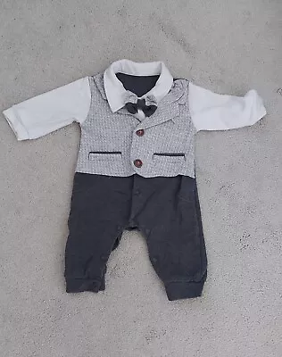 Suit Babygrow With Bow Tie 6-9months • £4
