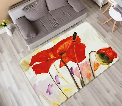 £29.99 • Buy 3D Painted Red Poppy NA2560 Game Rug Mat Elegant Photo Carpet Mat Fay