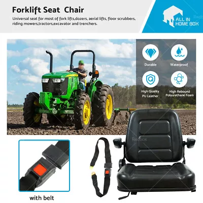 Tractor Seat Forklift Excavator Universal Suspension Backrest Truck Chair Adjust • $166.50