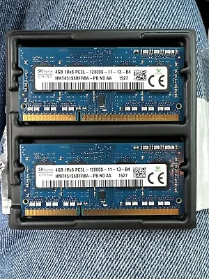 8GB 2 X 4GB DDR 3 Laptop Modules 12800 1600 Notebook 204p 204-pin Memory Ram Lot • $17