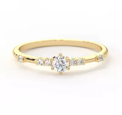 925 Sterling Silver Jewelry Natural Moissanite Stackable Ring Gift For Love • $72