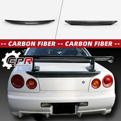 New Rear Trunk Spoiler For Nissan Skyline R34 GTR GTT MIN Style Carbon Wing Lip • $274.50