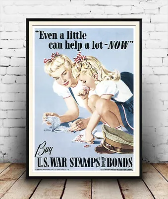 Even A Little Can Help : Old Wartime Poster Reproduction • £5.09