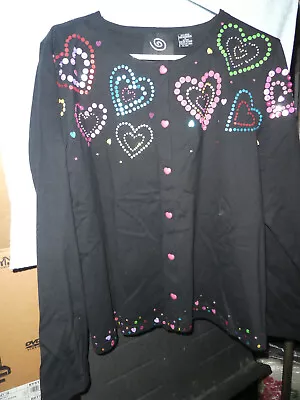 Vtg ‘03 Michael Simon Event Valentine Heart Embellished Button Down Shirt Top Xl • $60.99