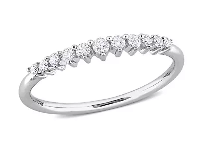 1/10 Carat (ctw) Diamond Wedding Semi-Eternity Ring 14k White Gold • $569