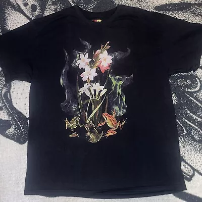 Teen Hearts XL Frog Flower Flame Black Psychedelic/Trippy T-Shirt • $13.49