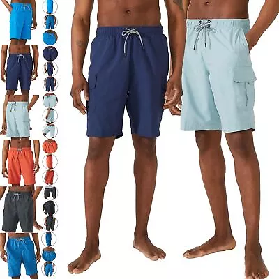 Men Mantaray Swimming Cargo Shorts Summer Beach Quick Dry Mesh Lined Trunk Swim • £9.99