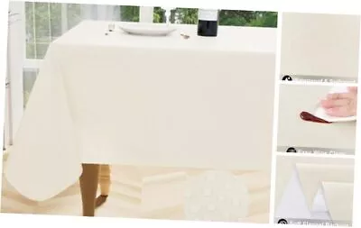  Rectangle Table Cloth Waterproof Vinyl Tablecloth With 60x84 Inch Beige • $22.20