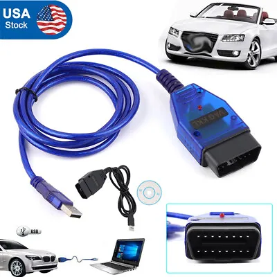 For VW For Audi VAG-COM OBD2 KKL CH340T 409.1 Interface Cable Test Line AUB • $12.59