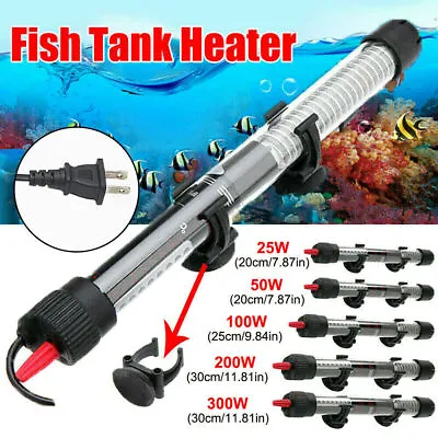 25W-100W-300W Aquarium Water Submersible Heater Fish Tank Water Auto Thermostat • $12.23