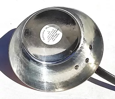 Vintage 8.9in French Copper Saute Pan Made In France Hammered Mint Tin 2mm 4lbs • $266.36